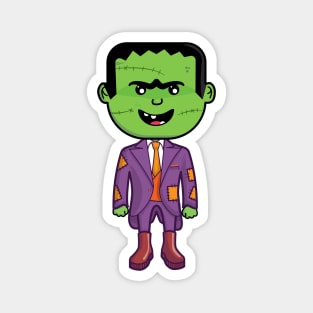 Cute Frankenstein dressed for Halloween Party Magnet