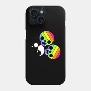 Rainbow Skulls Semicolon Butterfly Phone Case