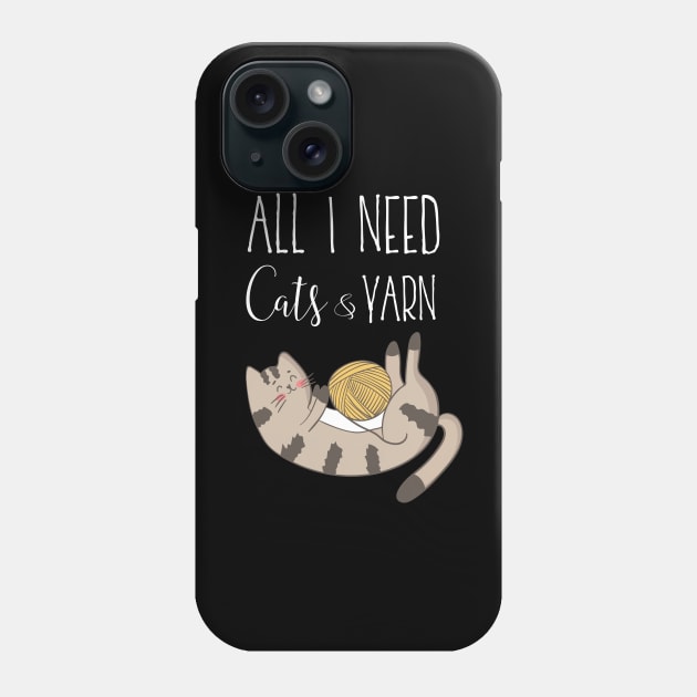 Cats and Yarn | Cat Lover Gift Phone Case by MedleyDesigns67