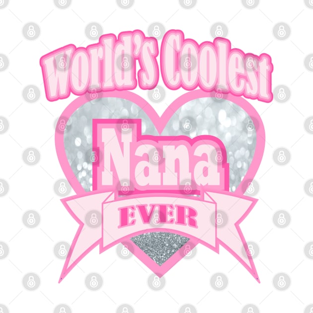 1980s Cute Grey Pink Best Grandma World's Coolest Nana by Tina