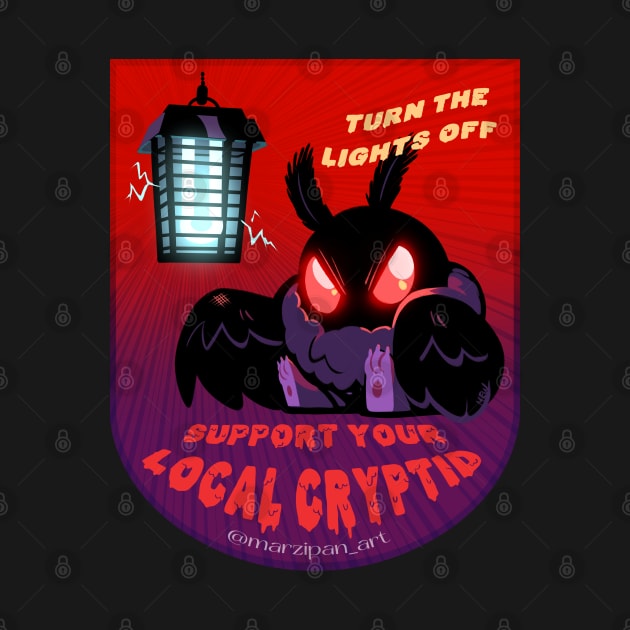 Mothman - Support Your Local Cryptid by Marzipan Art