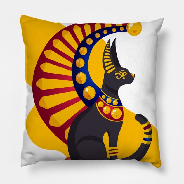 Cats in ancient Egypt Pillow by PG