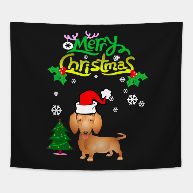 merry christmas dachshund