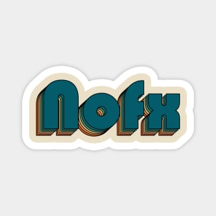 Nofx // Nofx Retro Rainbow Typography Style // 70s Magnet