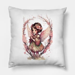 Cherry Blossom Flower Fairy Girl Cute Japanese Cicely Mary Barker Pillow