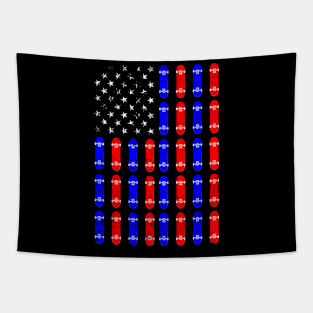 Skateboard Skateboarding Skater American Flag Patriotic Tapestry