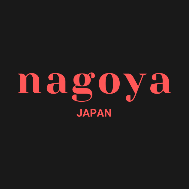 Nagoya Japan Simple Red Text Design by yourstruly