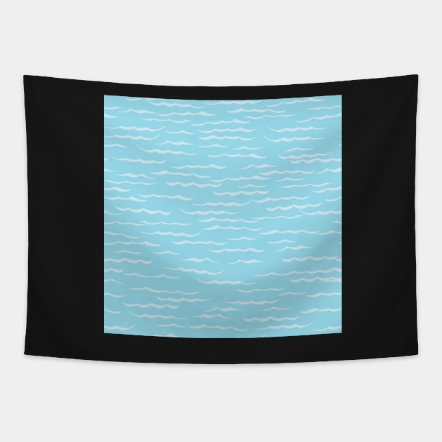 Ocean Waves in baby teal blue Tapestry by FrancesPoff