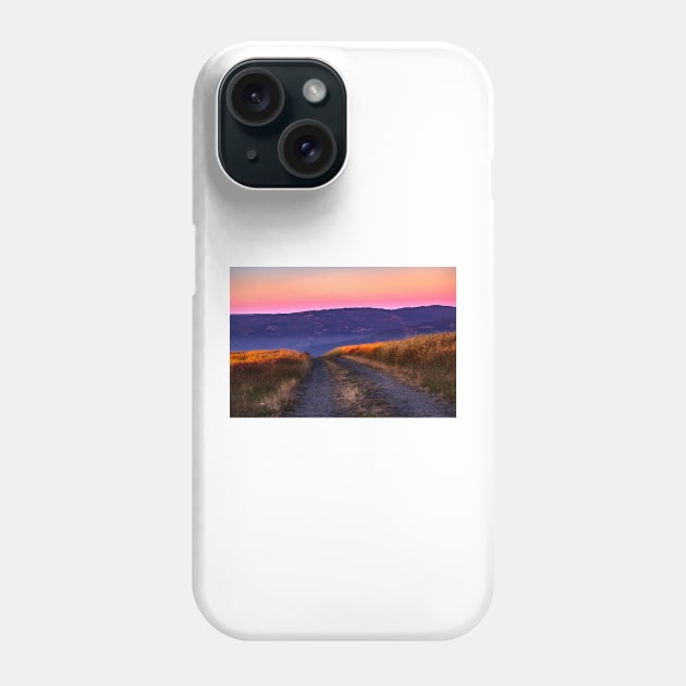 Mountain road at sunset Phone Case by blossomcophoto