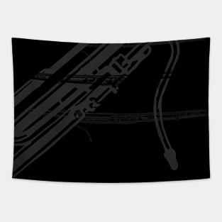 Black and White Bassoon Print Tapestry