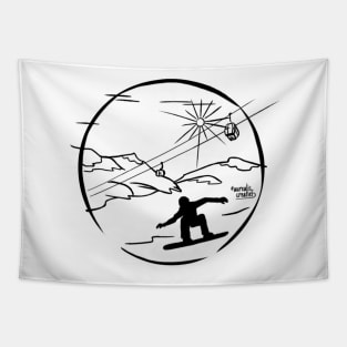 Snowboarding in the Alps Tapestry