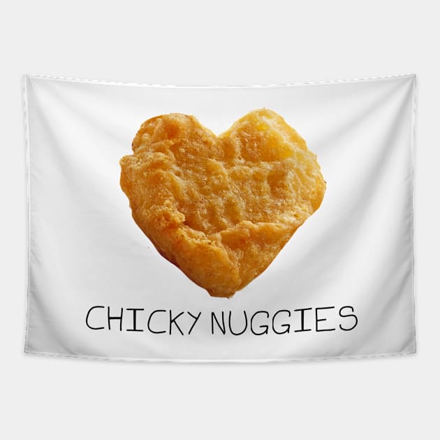 I love you more than Chicky Nuggies - Valentines day Tapestry by DesignsBySaxton