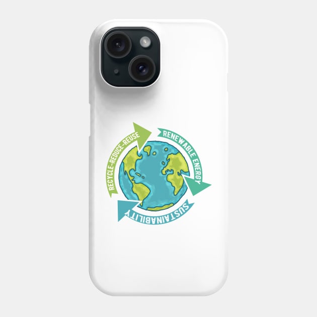 Earth Sustainability Phone Case by Jitterfly