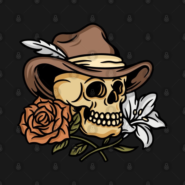 Skull and flowers by Shankara