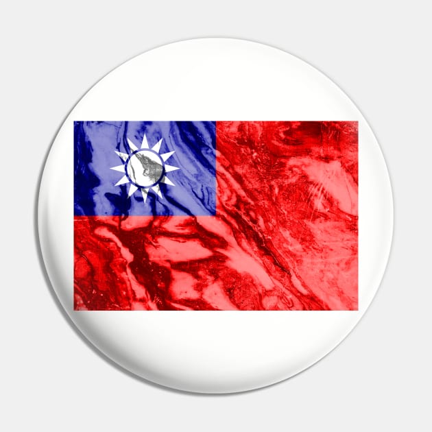 Flag of Taiwan - Marble Texture Pin by DrPen