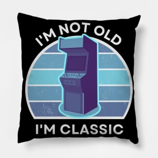 I'm not old, I'm Classic | Arcade | Retro Hardware | Vintage Sunset | '80s '90s Video Gaming Pillow