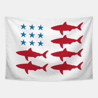 Shark &amp; Starfish American Flag Tapestry