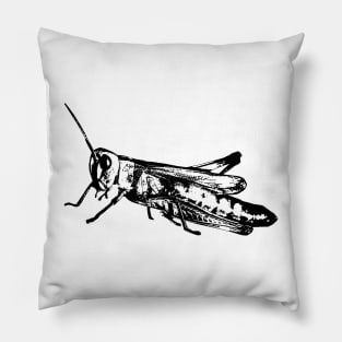 Grasshopper black Pillow