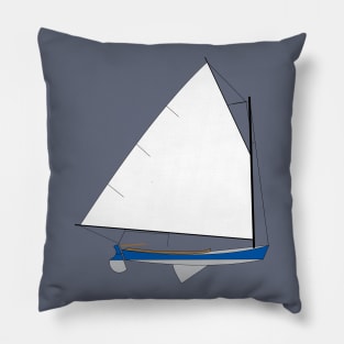 Cotuit Skiff Sailboat - Dark Blue Pillow