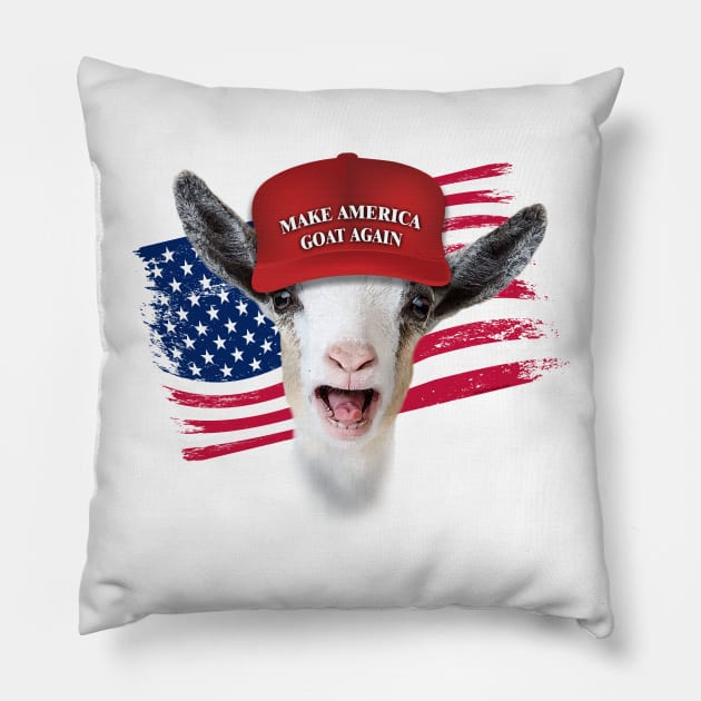 Make America GOAT Again Nigerian Dwarf Goat Pillow by IconicTee