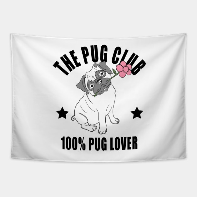 The Pug Club Tapestry by D3monic