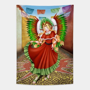 Christmas Quetzalcoatl Dress Background Tapestry