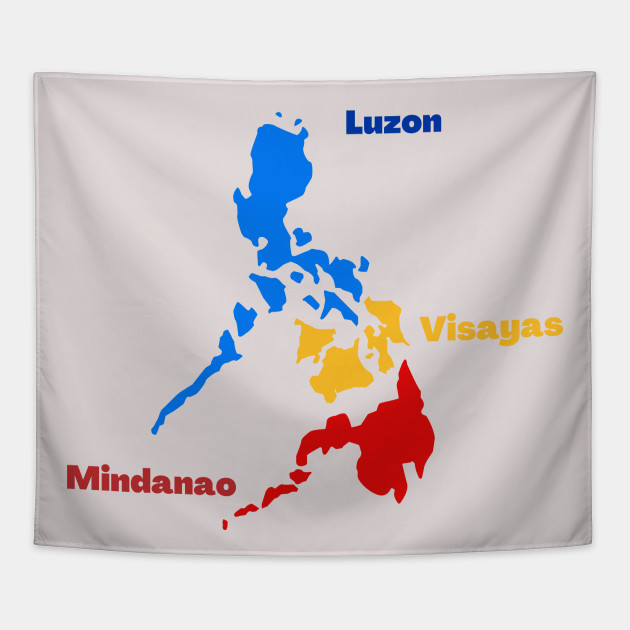 Philippine Map Luzon Visayas Mindanao Philippine Map Luzon Visayas Mindanao - Philippine Map - Tapestry |  Teepublic