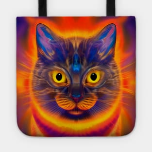 Kosmic Kitty (8) - Trippy Psychedelic Cat Tote