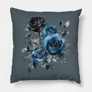 Blue Wedding Roses Pillow