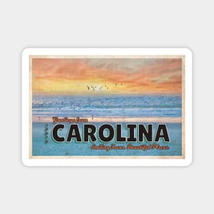 Greetings from South Carolina - Vintage Travel Postcard Design Magnet