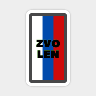 Zvolen City in Slovakian Flag Colors Vertical Magnet