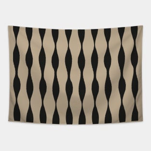 Abstract Monochromatic Pattern in Black and Ivory Brown Tapestry