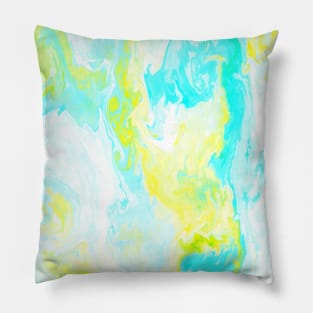 Swirling Yellow and Blue Pillow