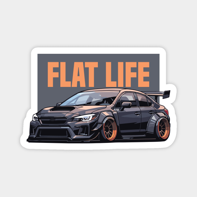 Subaru Impreza WRX STI Car Art - Flat Engine Widebody Modified JDM Car Magnet by JDM-Rey