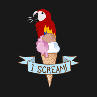 Scarlet Macaw Ice Cream Parrot T-Shirt