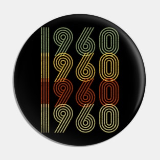 1960 l 60th Birthday Gift 2020 Retro Vintage Style Pin