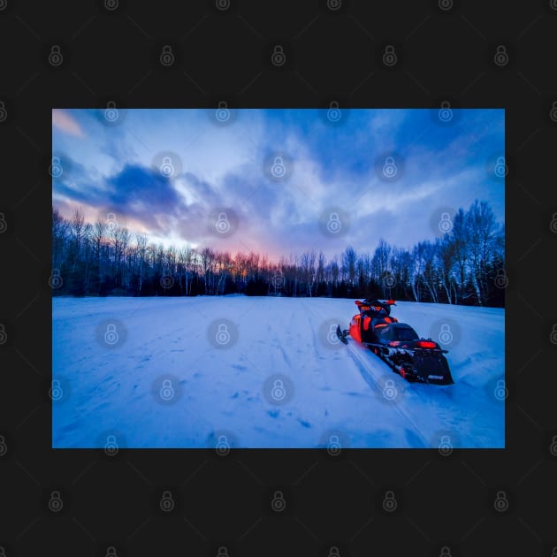 Snowmobile Sunset by Isla Creek Casuals