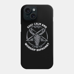 Keep calm and worship Baphomet - Vintage Baphomet Goat Pentragram Phone Case