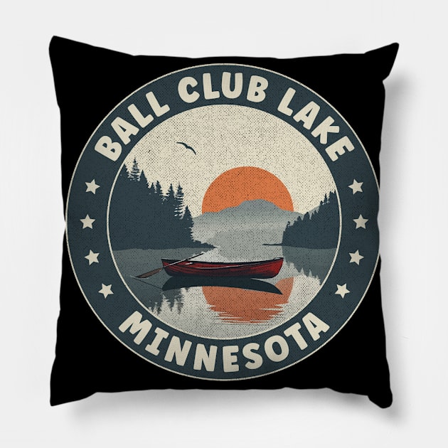 Ball Club Lake Minnesota Sunset Pillow by turtlestart