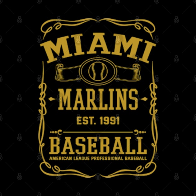 Vintage Marlins American Baseball by carlesclan