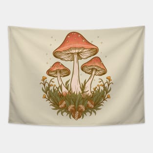 Cottagecore Mushrooms Tapestry