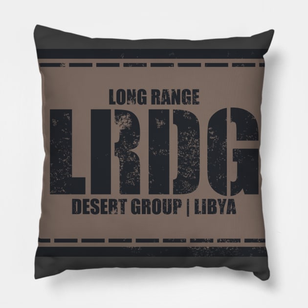 Long Range Desert Group LRDG (distressed) Pillow by TCP