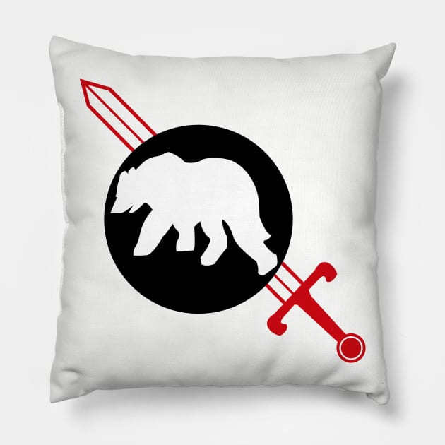 Polar Battle Bear Pillow by Illustratorator