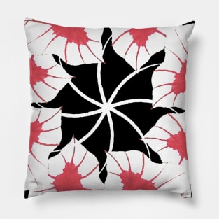 White and Red Kaleidoscope Caladium Leaves Pillow