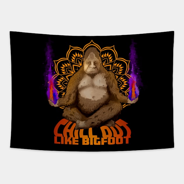 Bigfoot Meditation Tapestry by Harley Warren