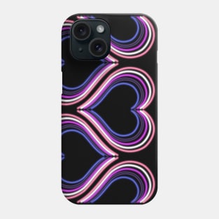 Genderfluid Neon Light Hearts Phone Case