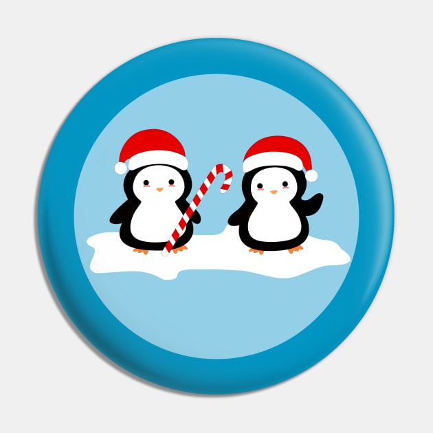 Kawaii Christmas Penguins Pin by happinessinatee