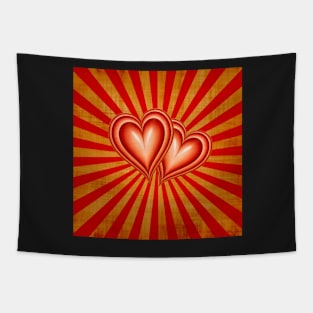 Vintage Grunge Style Hearts 2 Tapestry