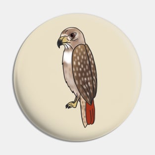 Red Tailed Hawk - Cartoon Pin