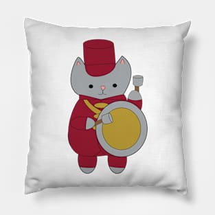 Marching Band Cat Bass Drum Maroon and Gold Pillow